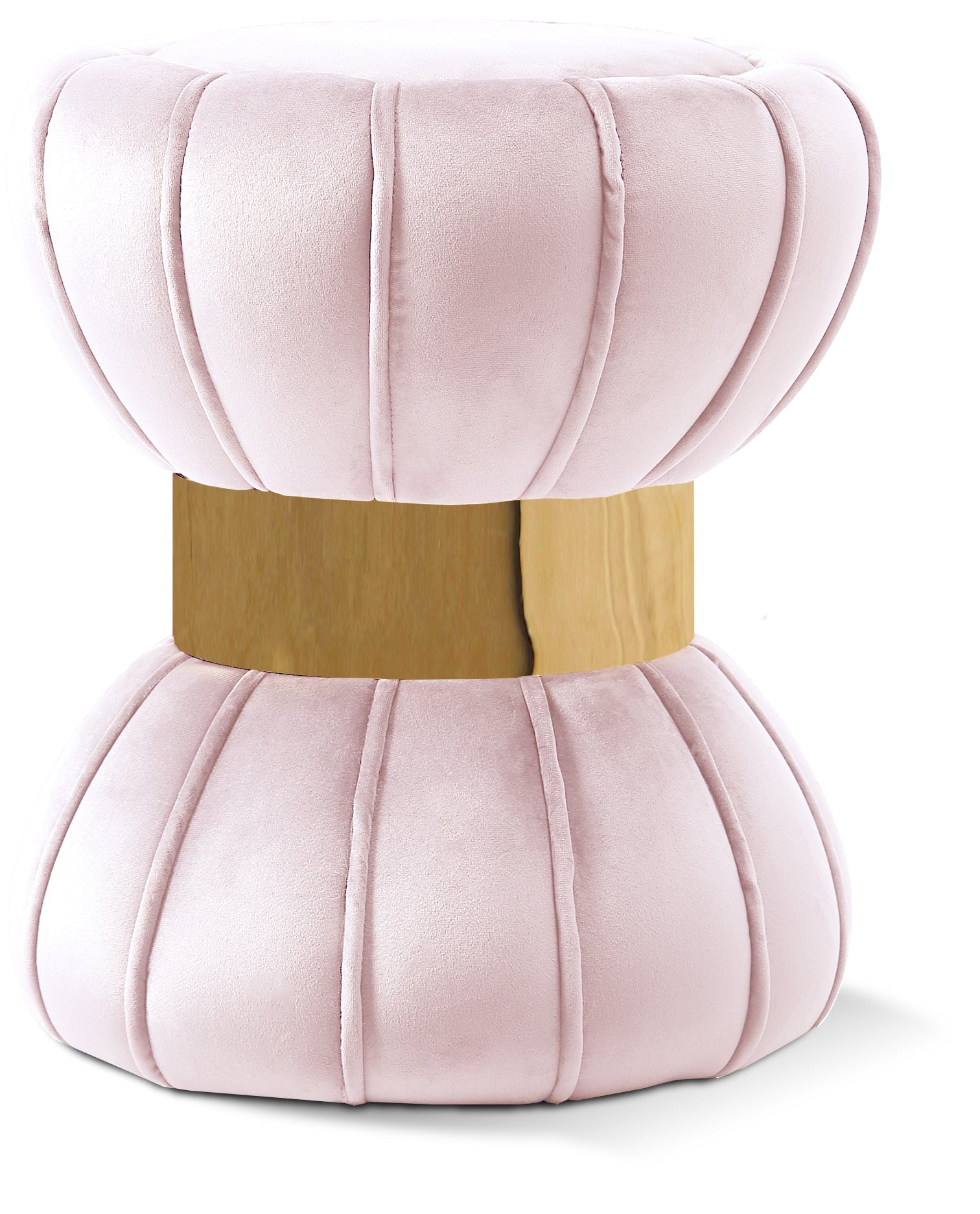 Vino Pink Velvet Ottoman/Stool