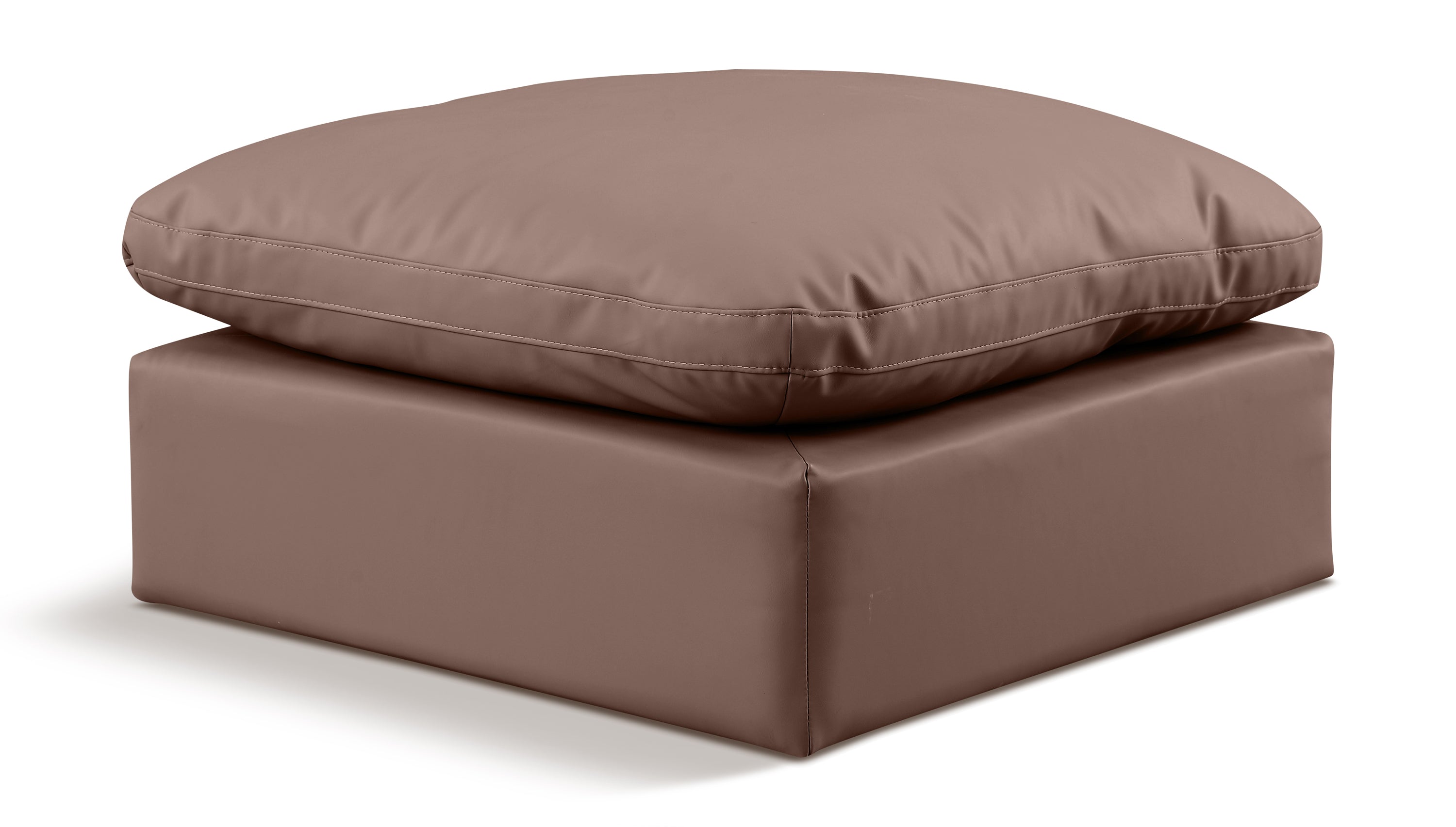 Indulge Brown Vegan Leather Ottoman