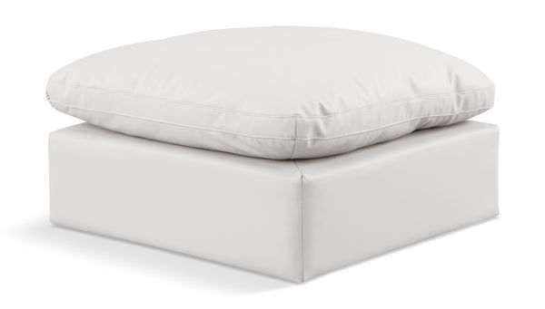 Indulge Cream Vegan Leather Ottoman