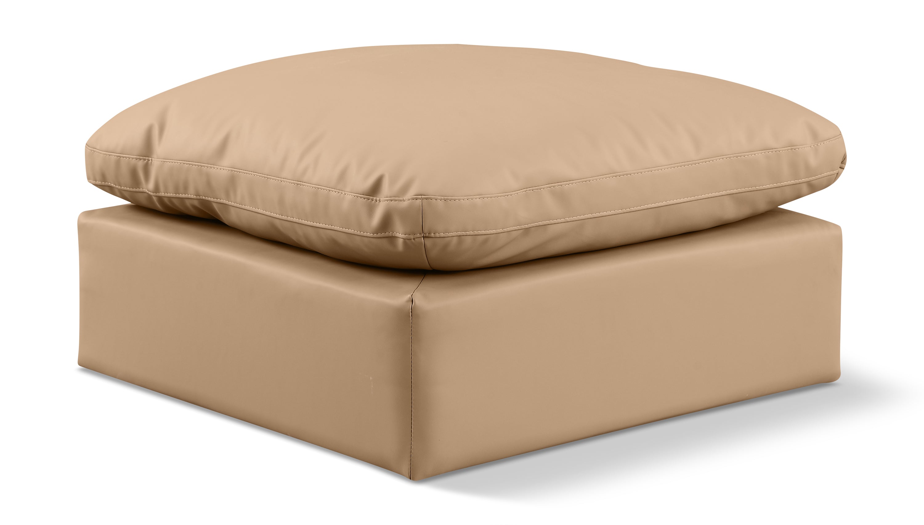 Indulge Tan Vegan Leather Ottoman