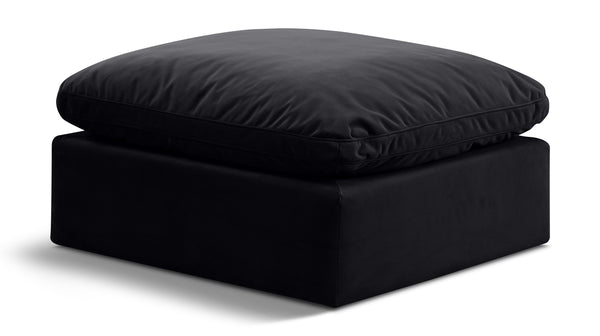 Indulge Black Velvet Ottoman