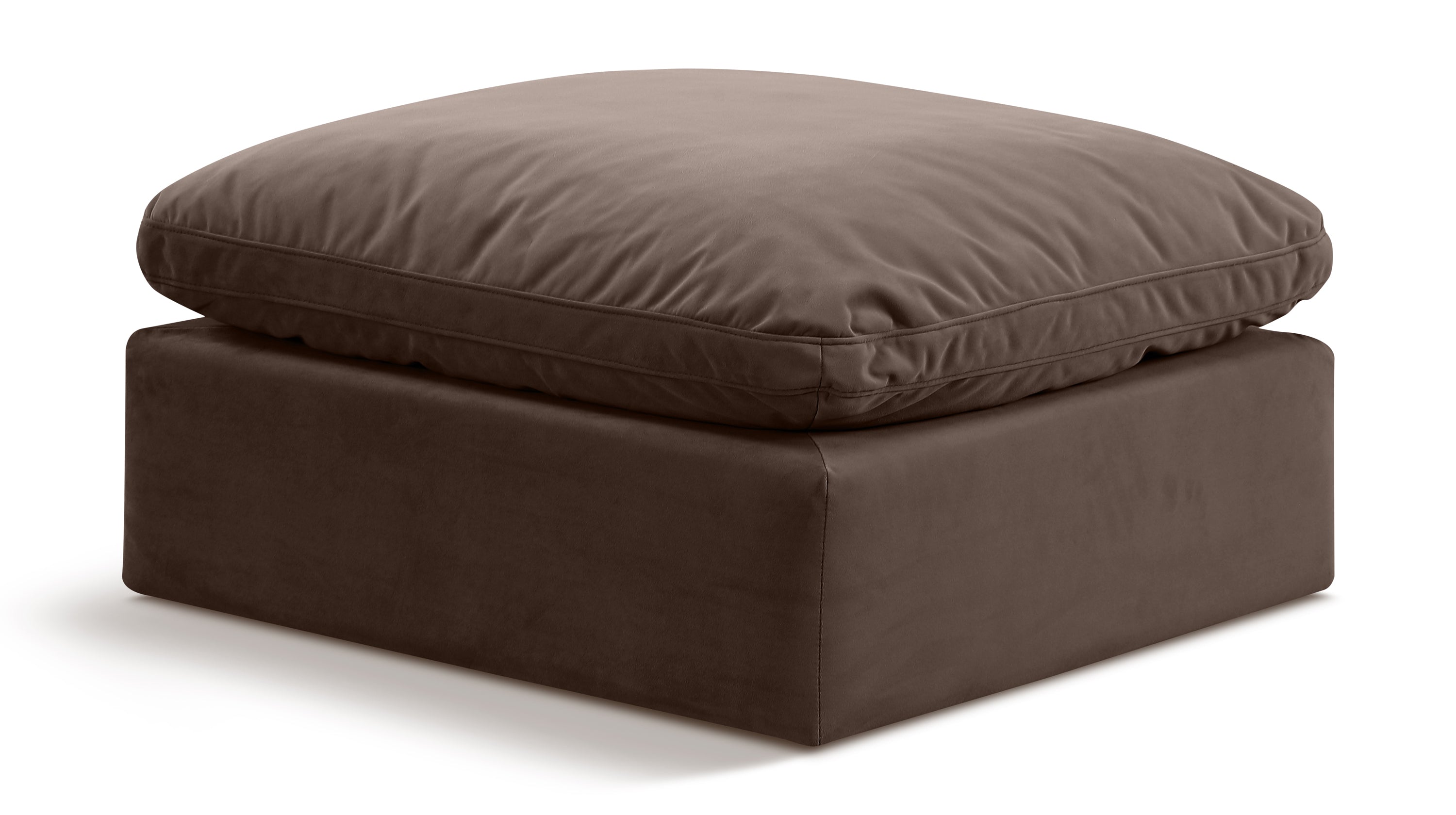 Indulge Brown Velvet Ottoman