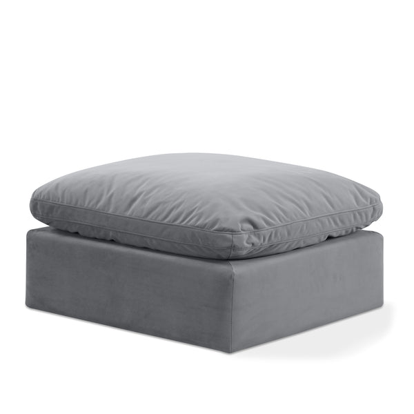 Indulge Grey Velvet Ottoman