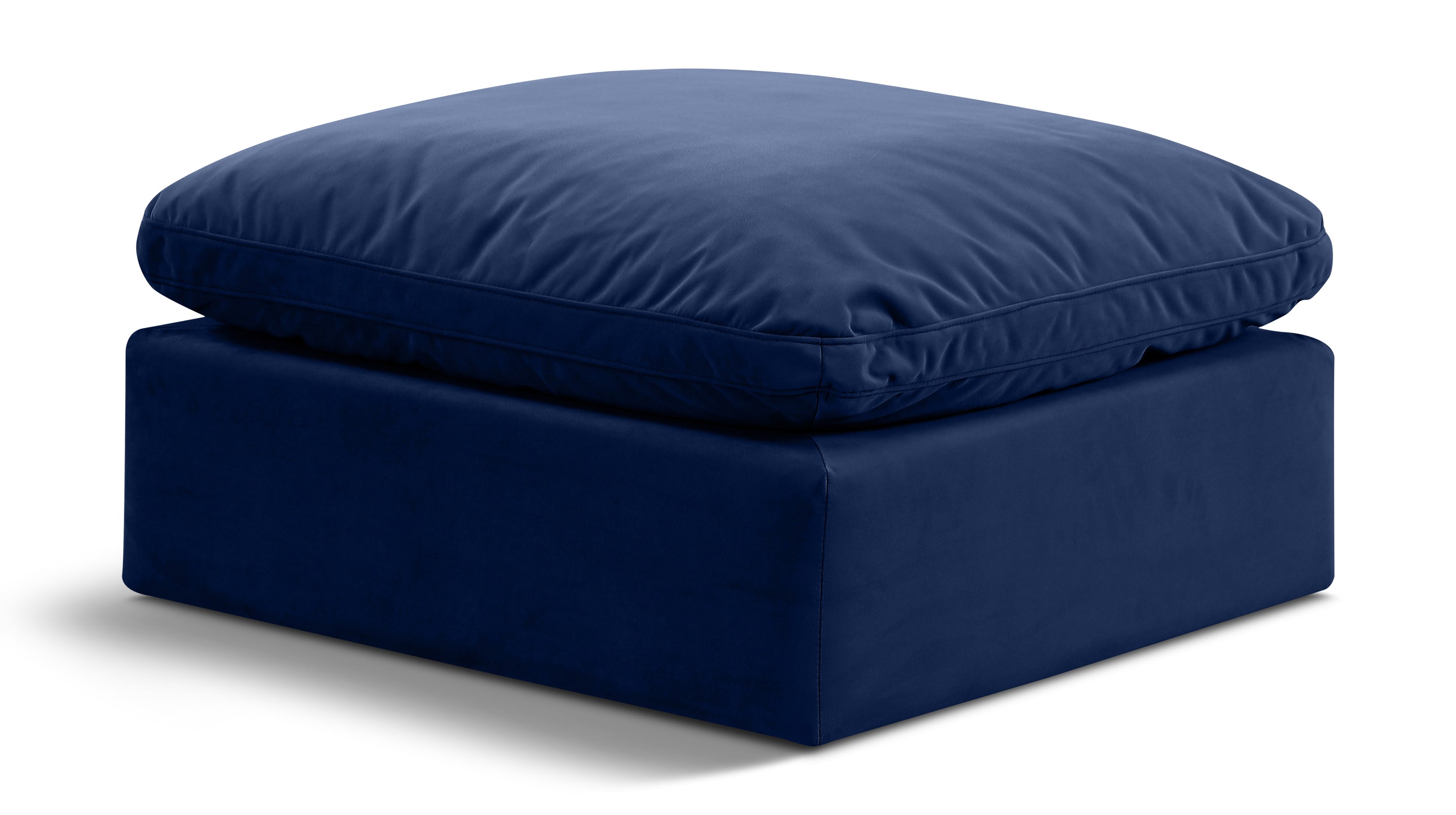 Indulge Navy Velvet Ottoman