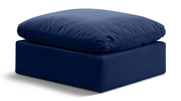 Indulge Navy Velvet Ottoman