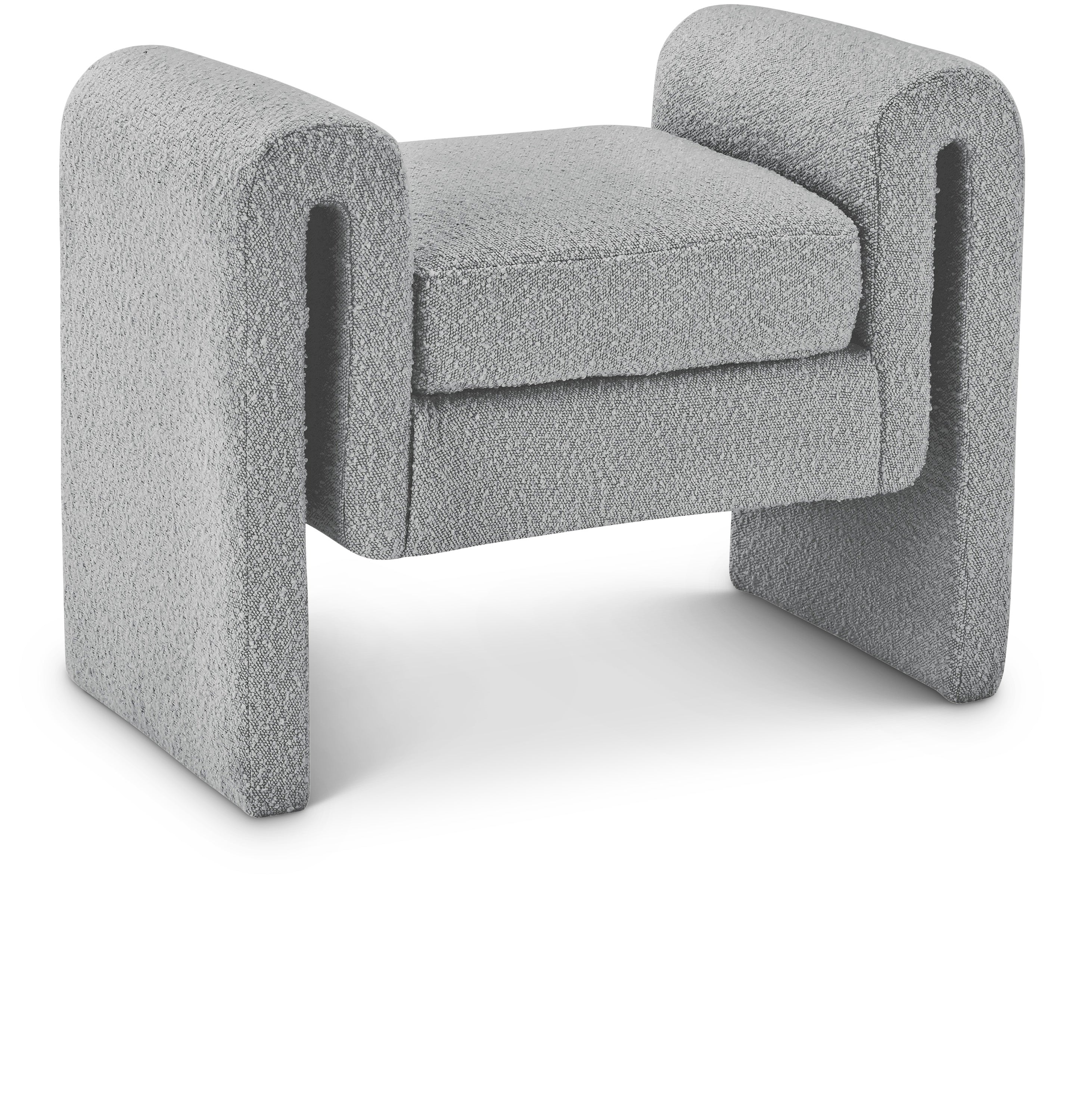 Stylus Grey Boucle Fabric Bench