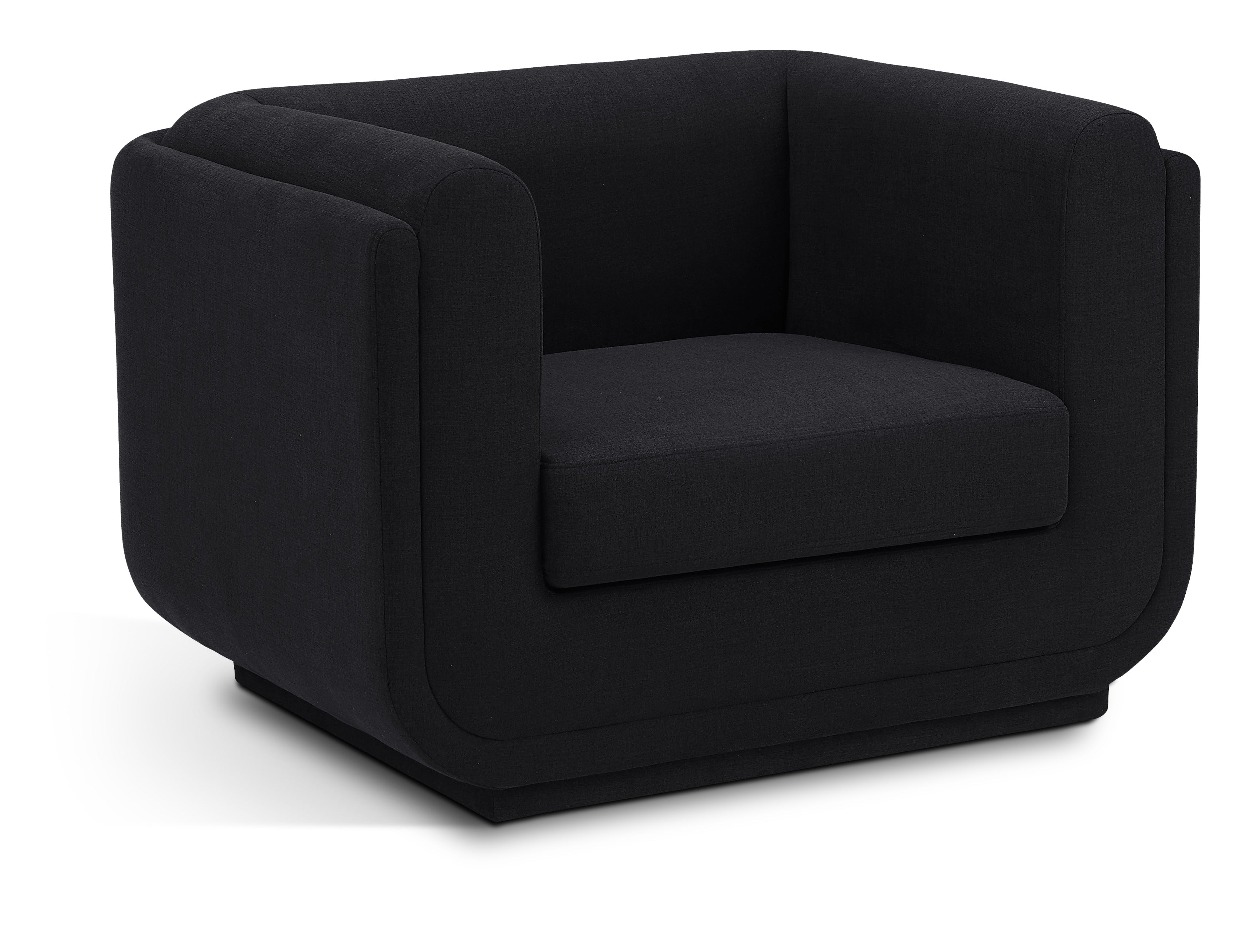 Kimora Black Linen Textured Fabric Chair