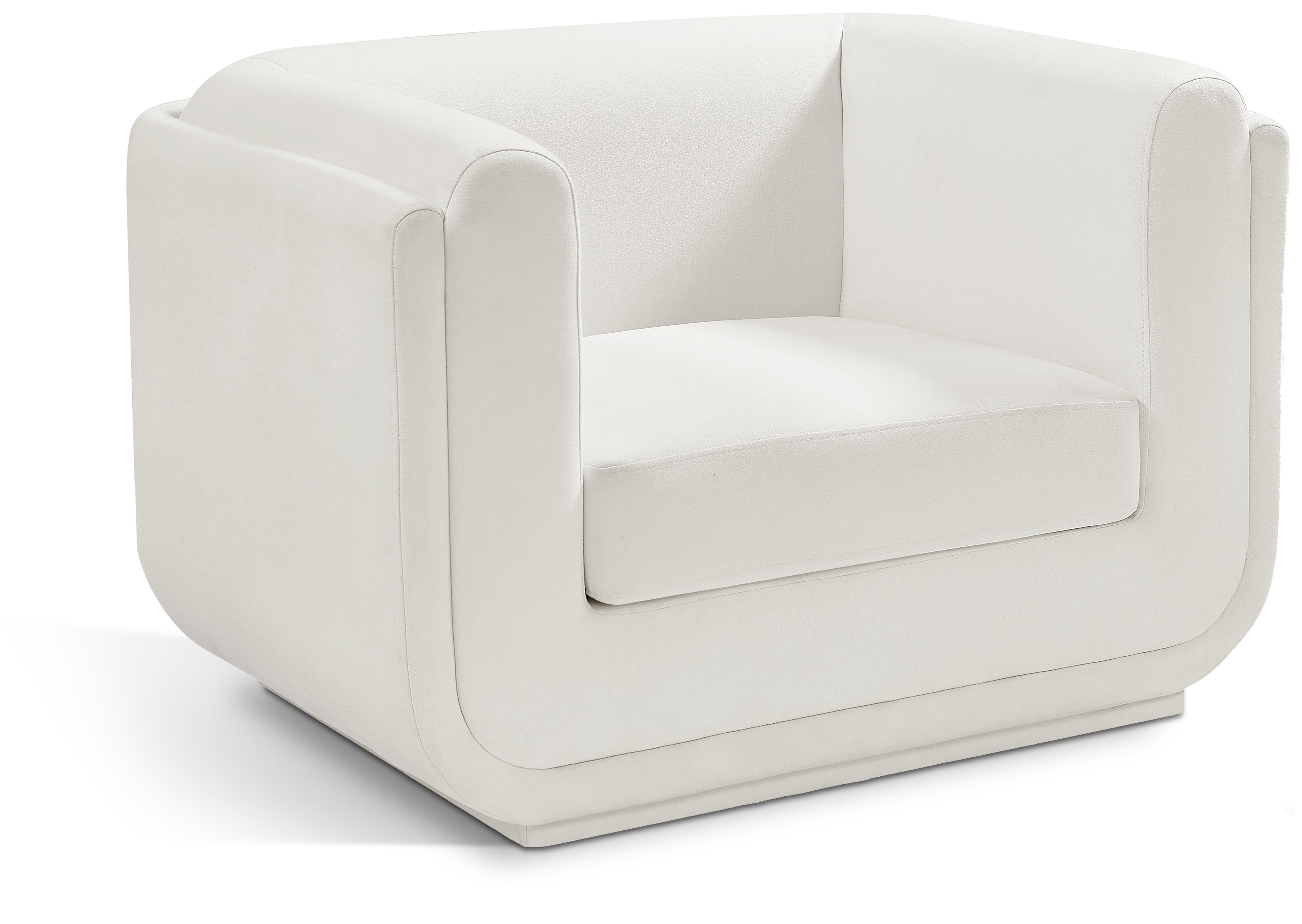 Kimora Cream Linen Textured Fabric Chair