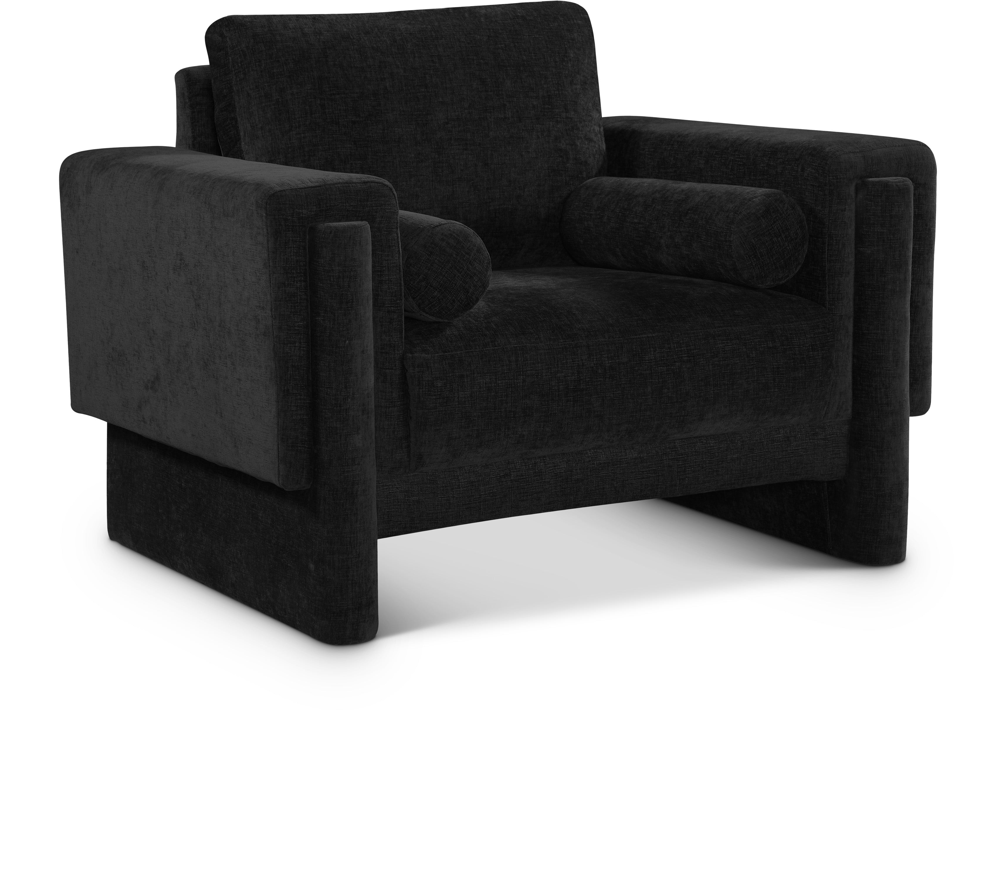 Madeline Black Chenille Fabric Chair