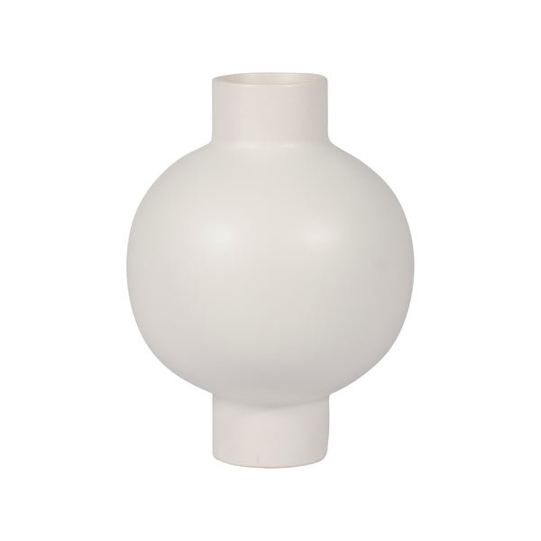 Cer, 11"h Bubble Vase, Creme