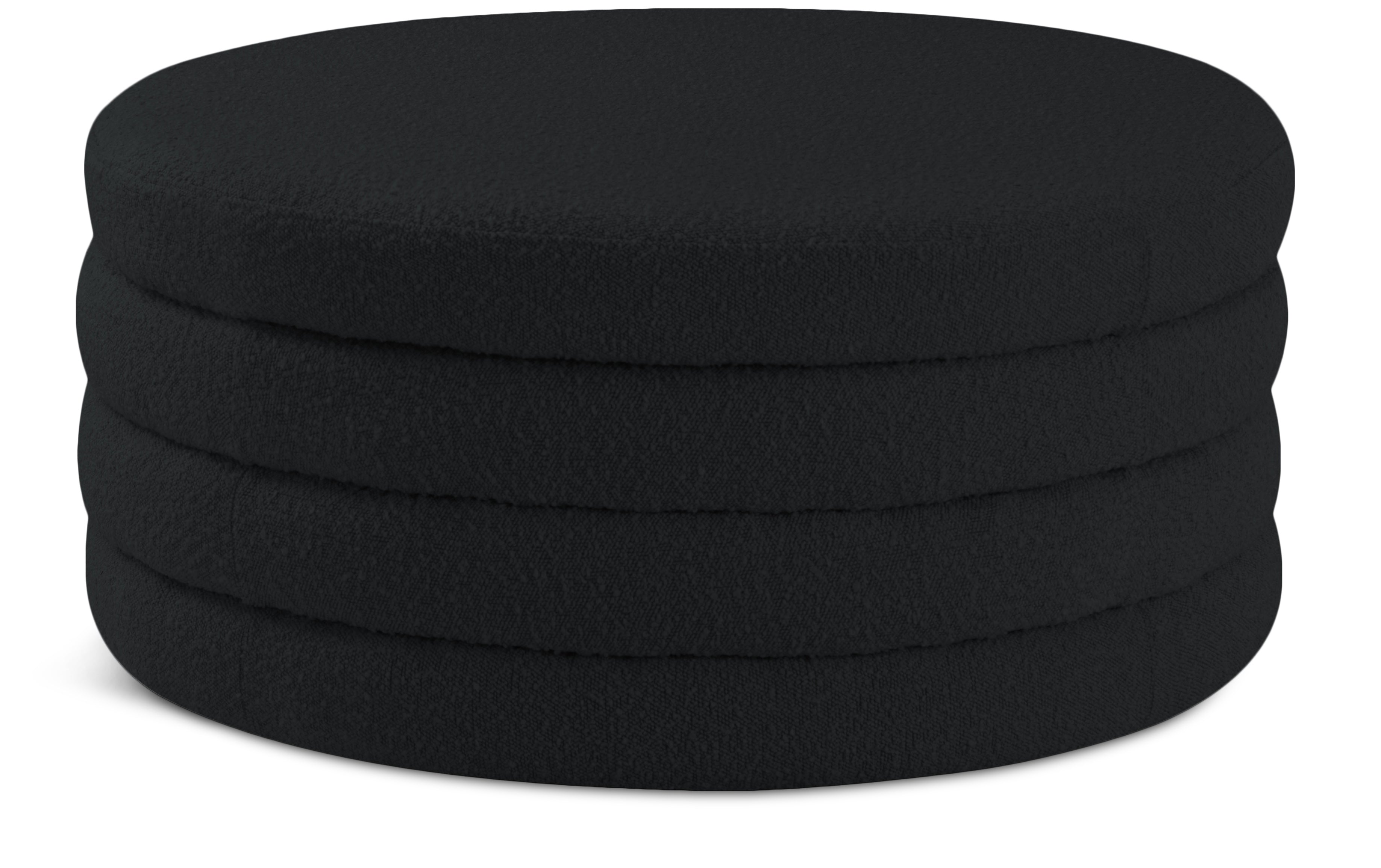 Aphia Black Boucle Fabric Ottoman/Coffee Table