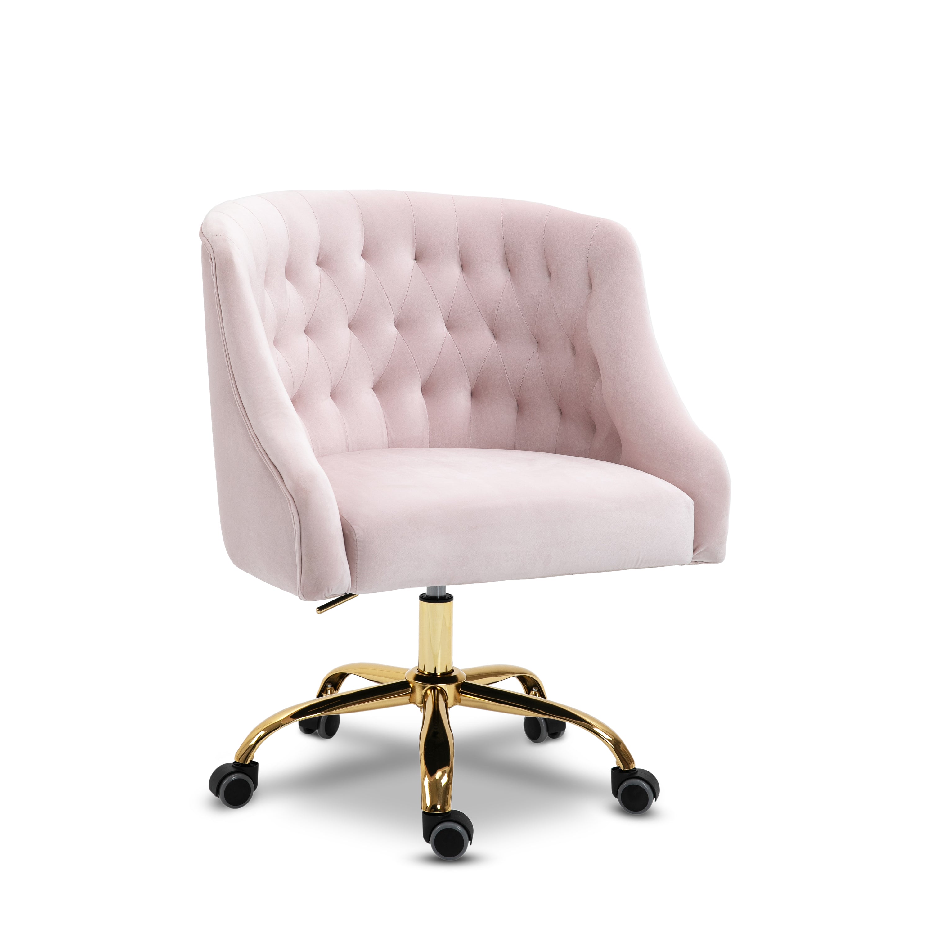 Arden Pink Velvet Office Chair