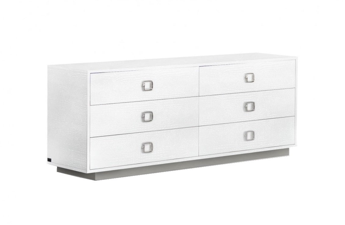 A&X Victoria - Modern White Crocodile Dresser