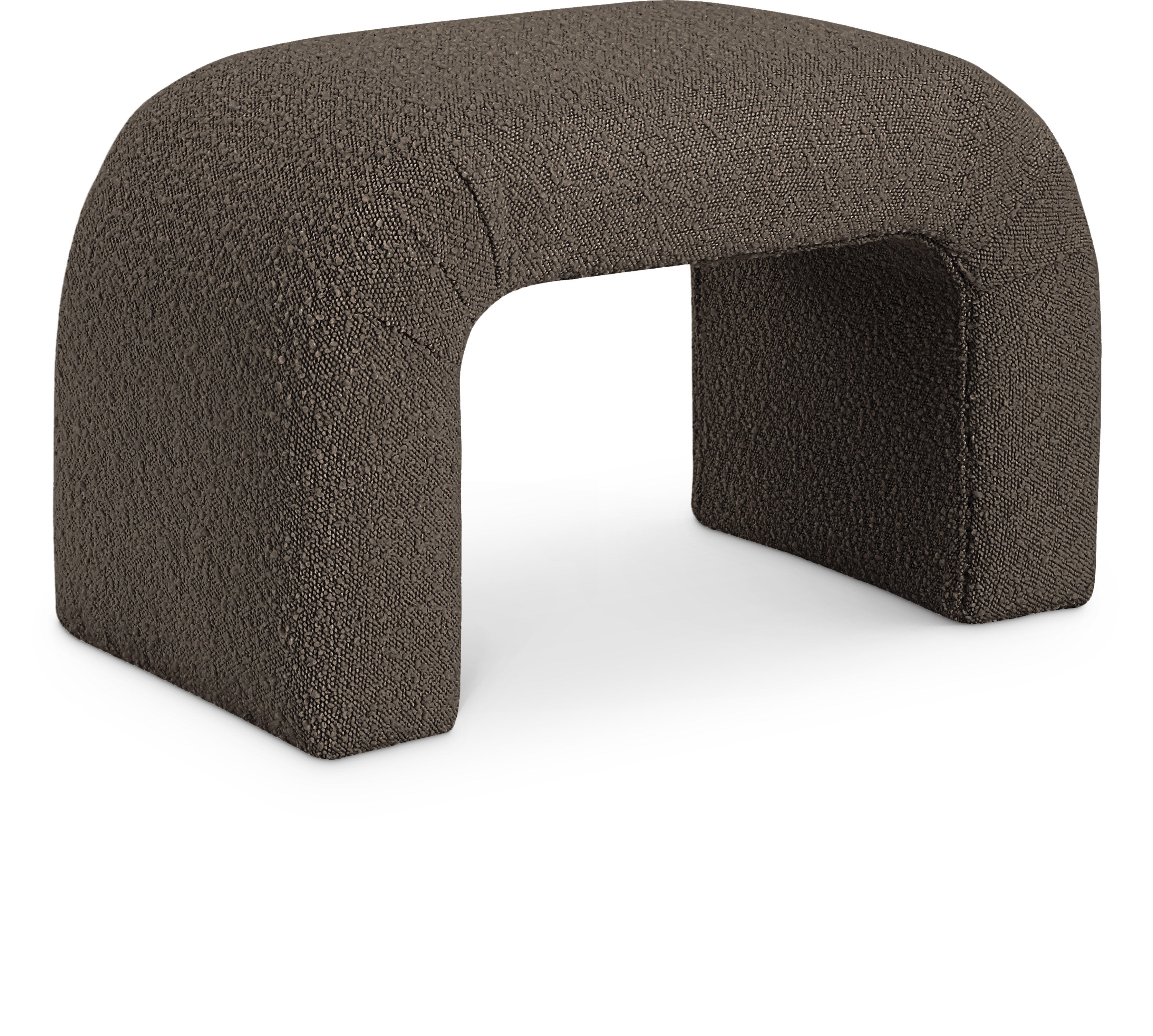 Niagara Brown Boucle Fabric Bench