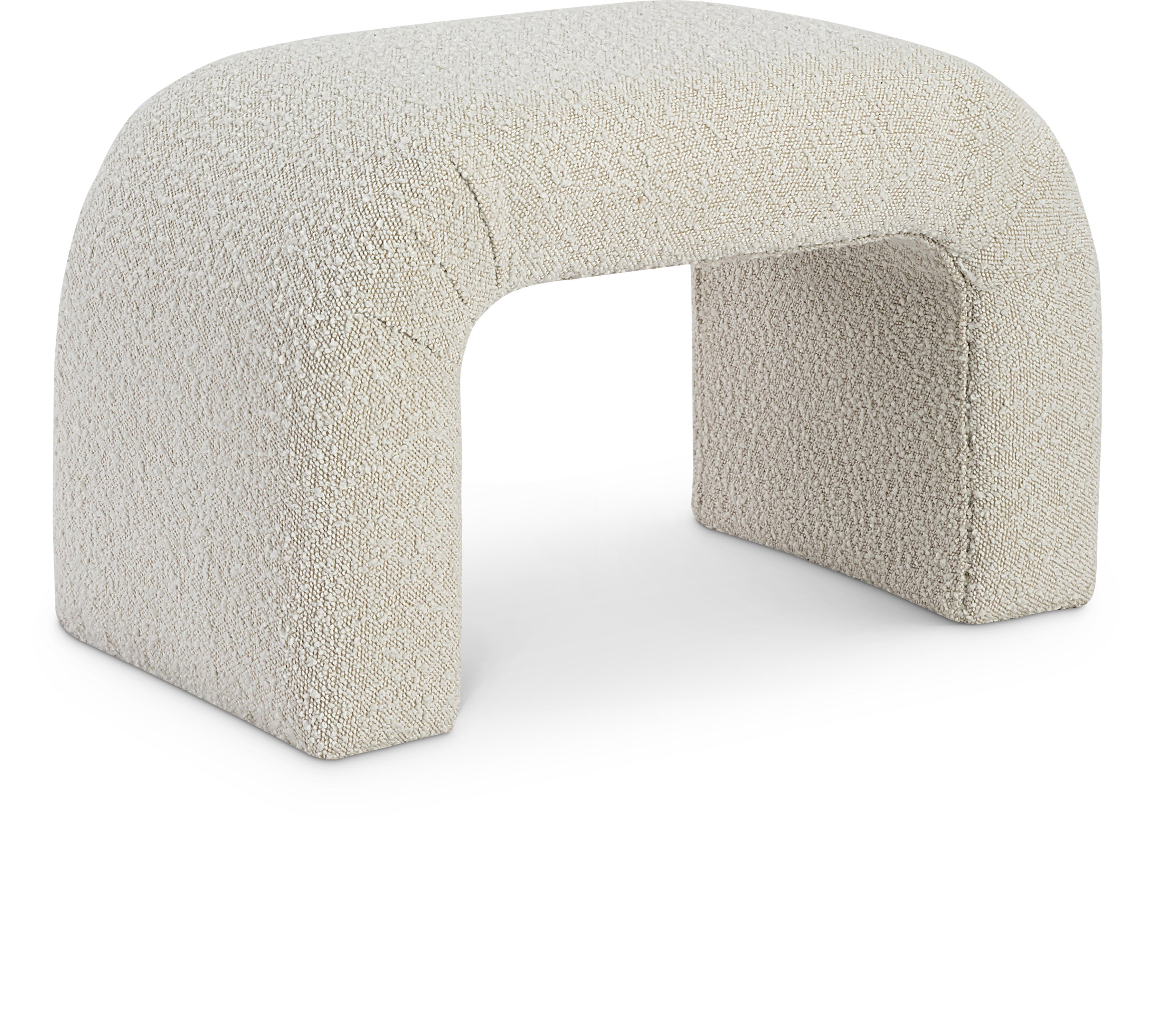 Niagara Cream Boucle Fabric Bench