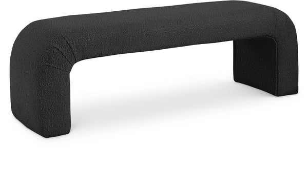 Niagara Black Boucle Fabric Bench