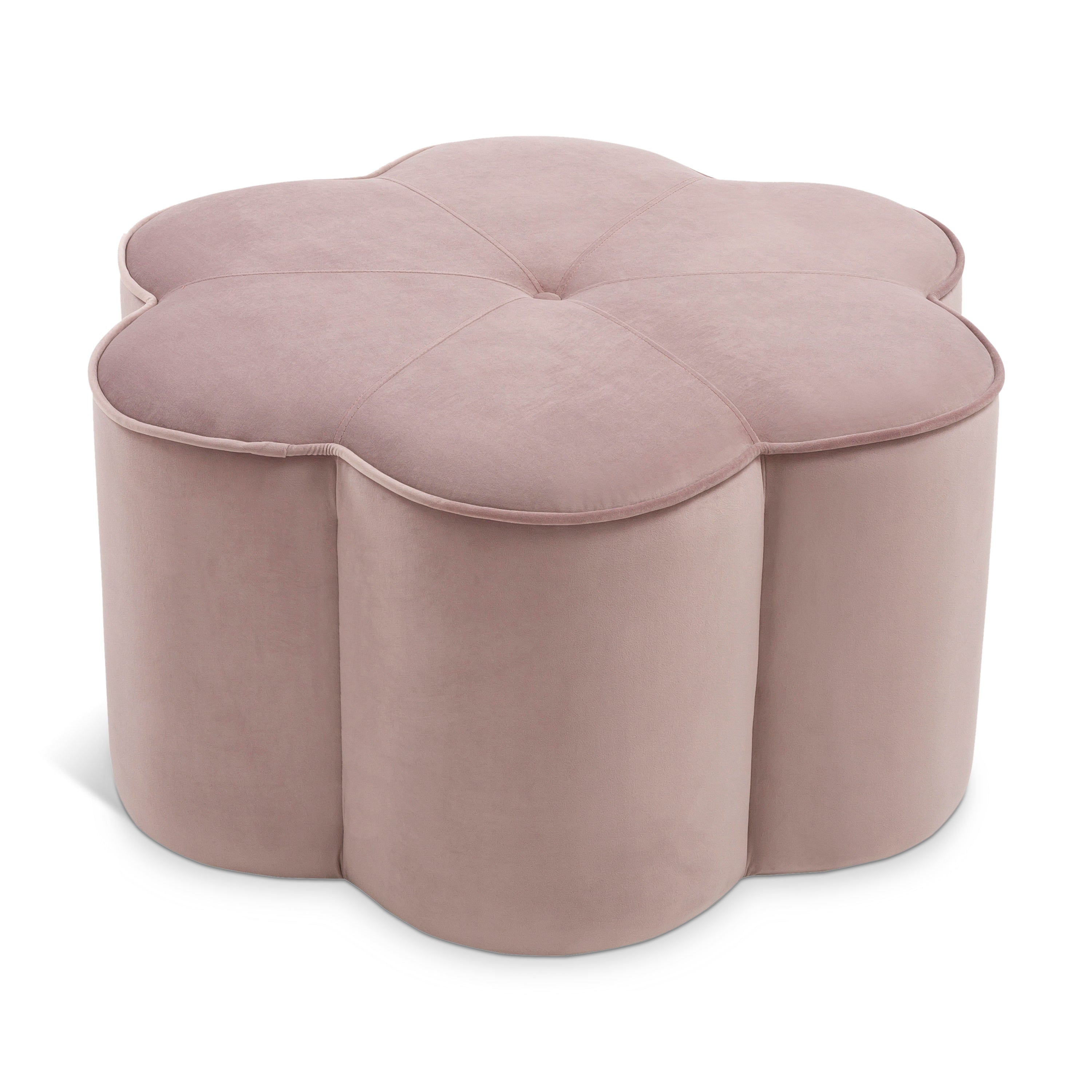 Daisy Pink Velvet Ottoman