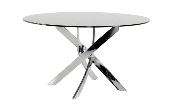 Modrest Pyrite Modern Round Glass Dining Table