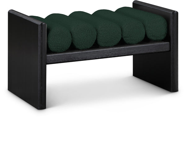 Waverly Green Boucle Fabric Bench