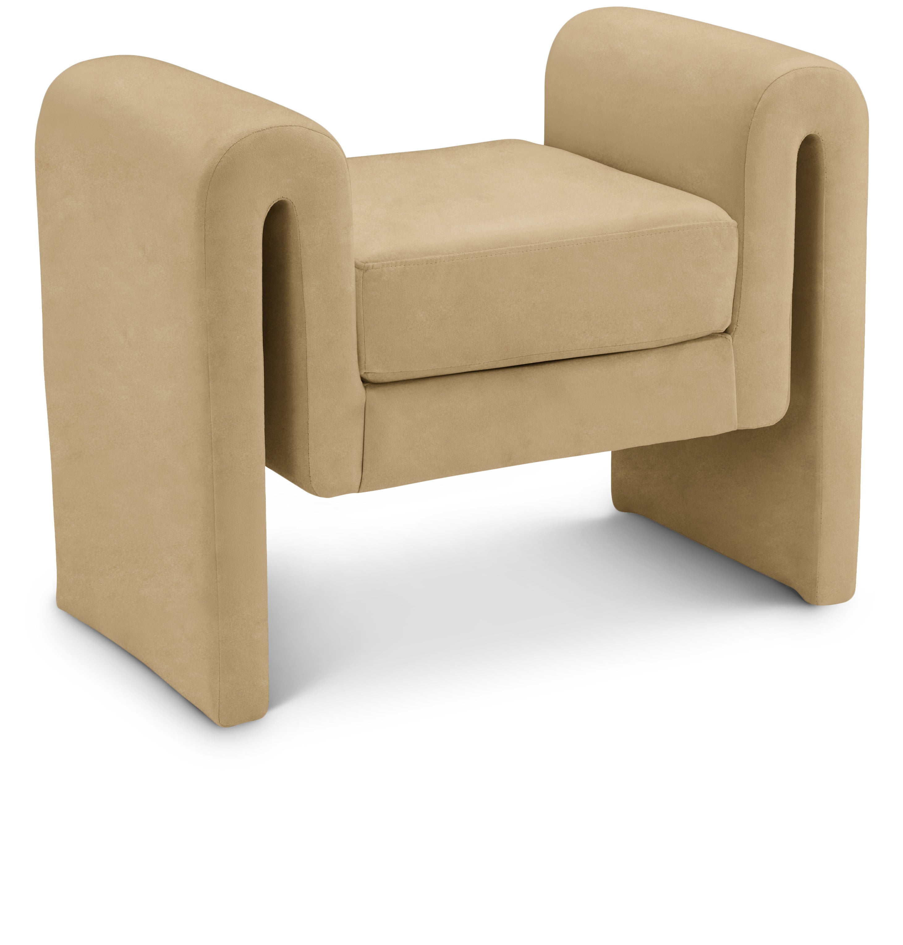 Sloan Camel Velvet Bench