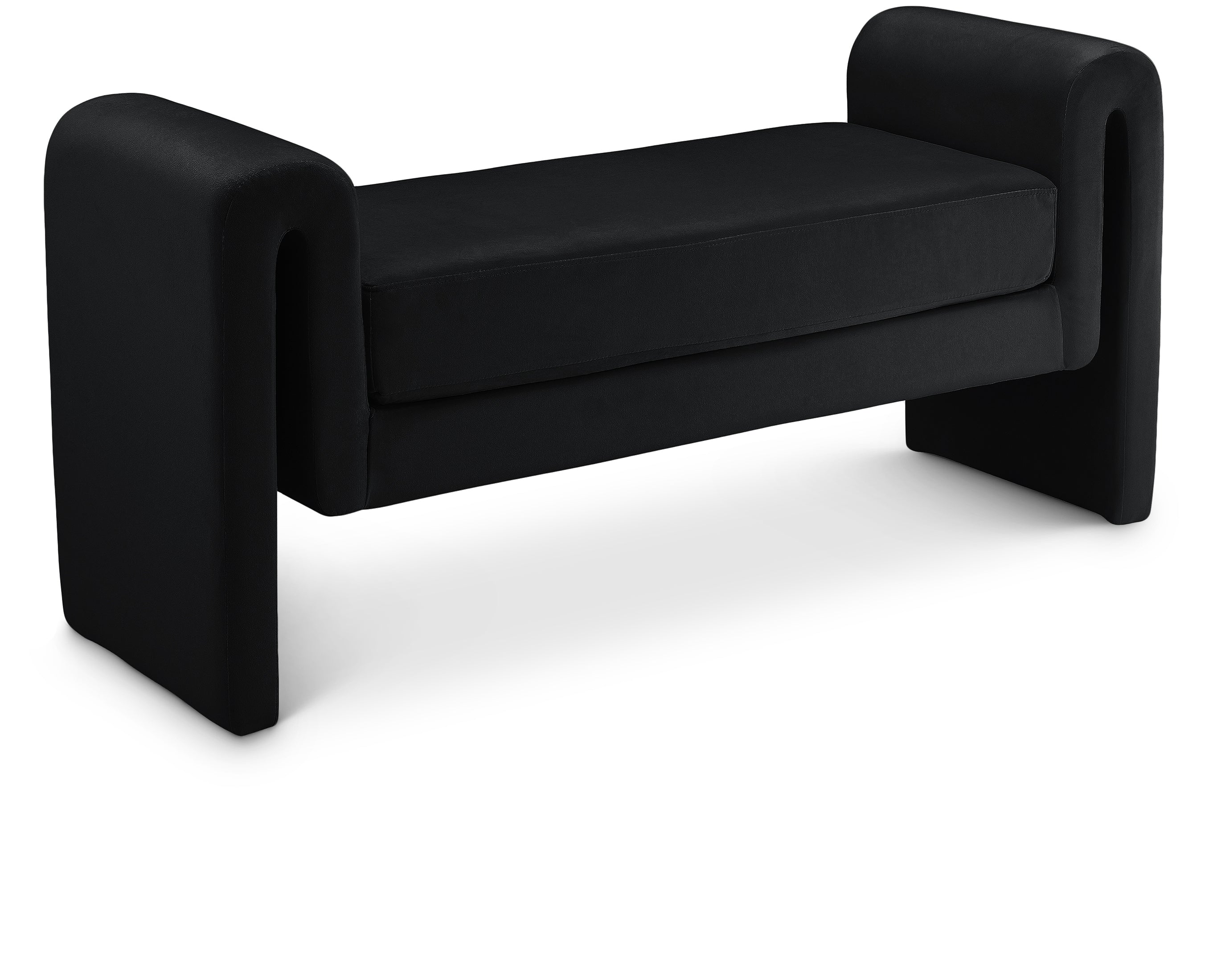 Sloan Black Velvet Bench