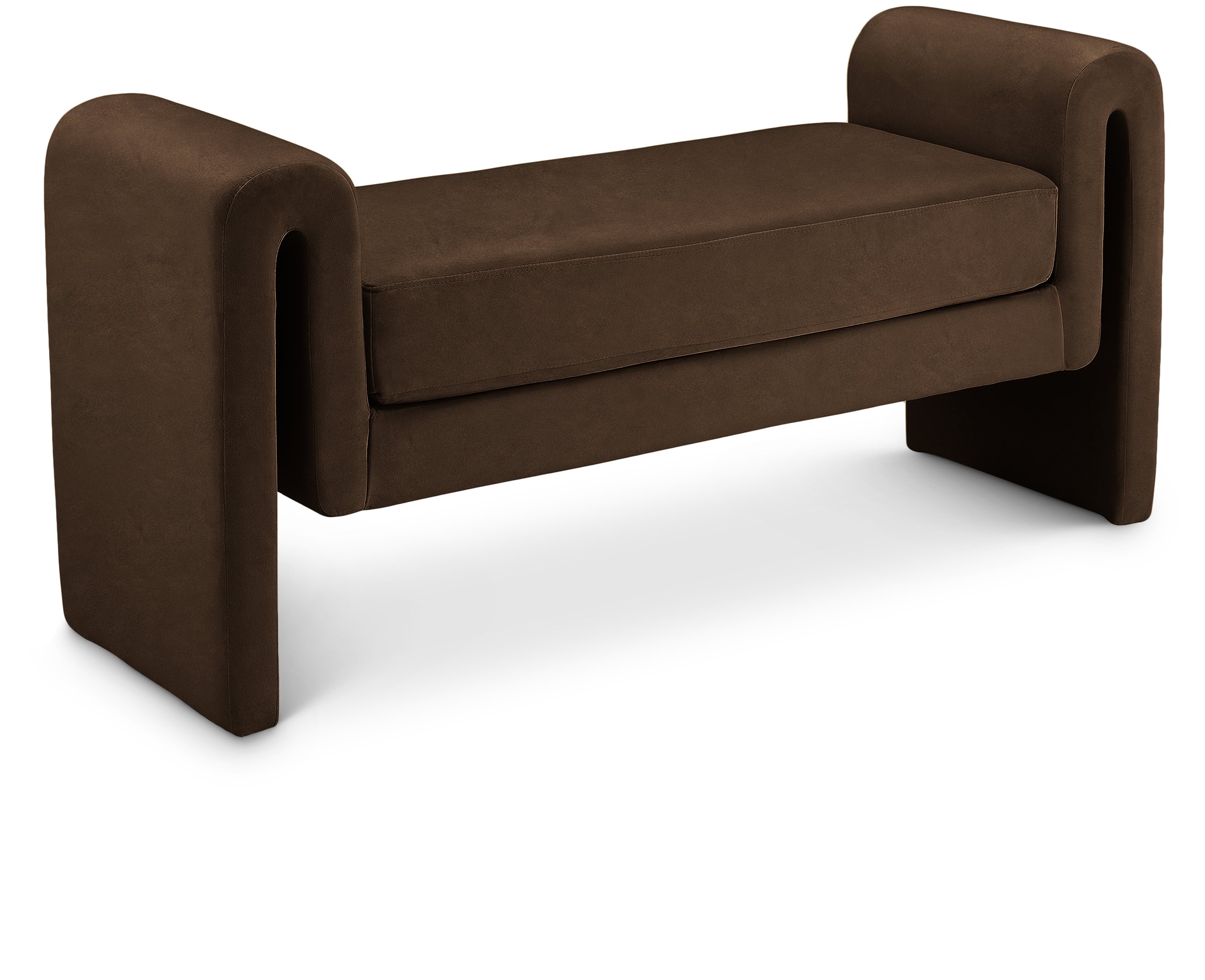 Sloan Brown Velvet Bench