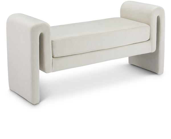 Sloan Cream Velvet Bench