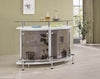 Gideon Crescent Shaped Glass Top Bar Unit with Drawer