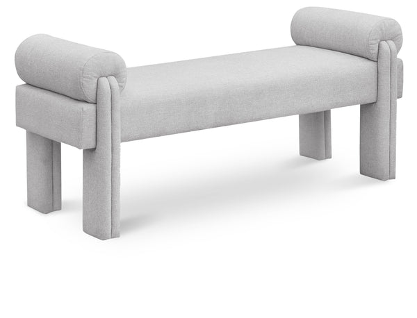 Stefano Grey Polyester Fabric Bench