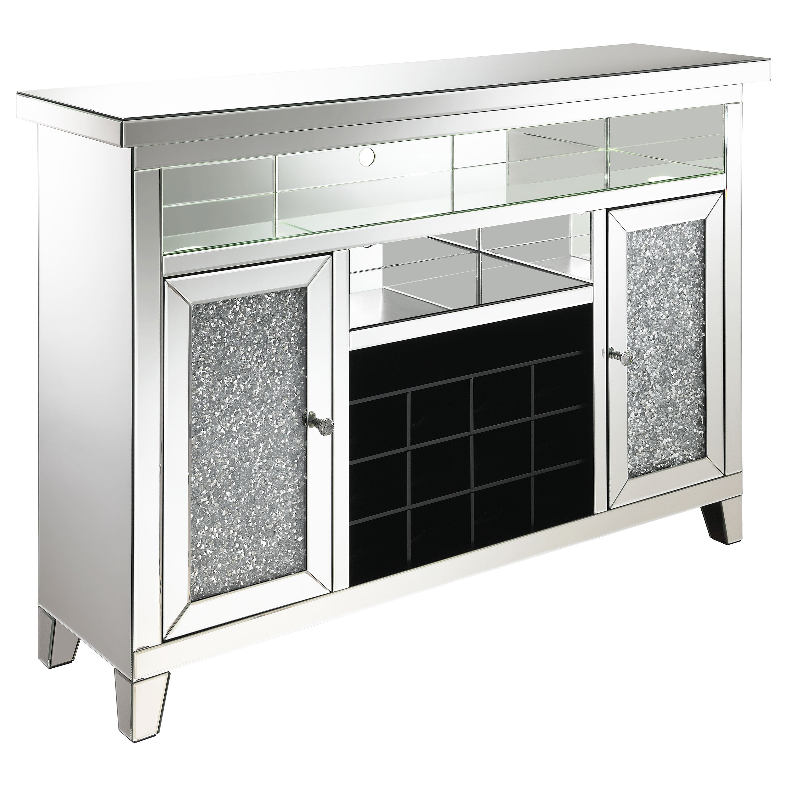 Melinda 2-door Wine Cabinet with Lighting Mirror