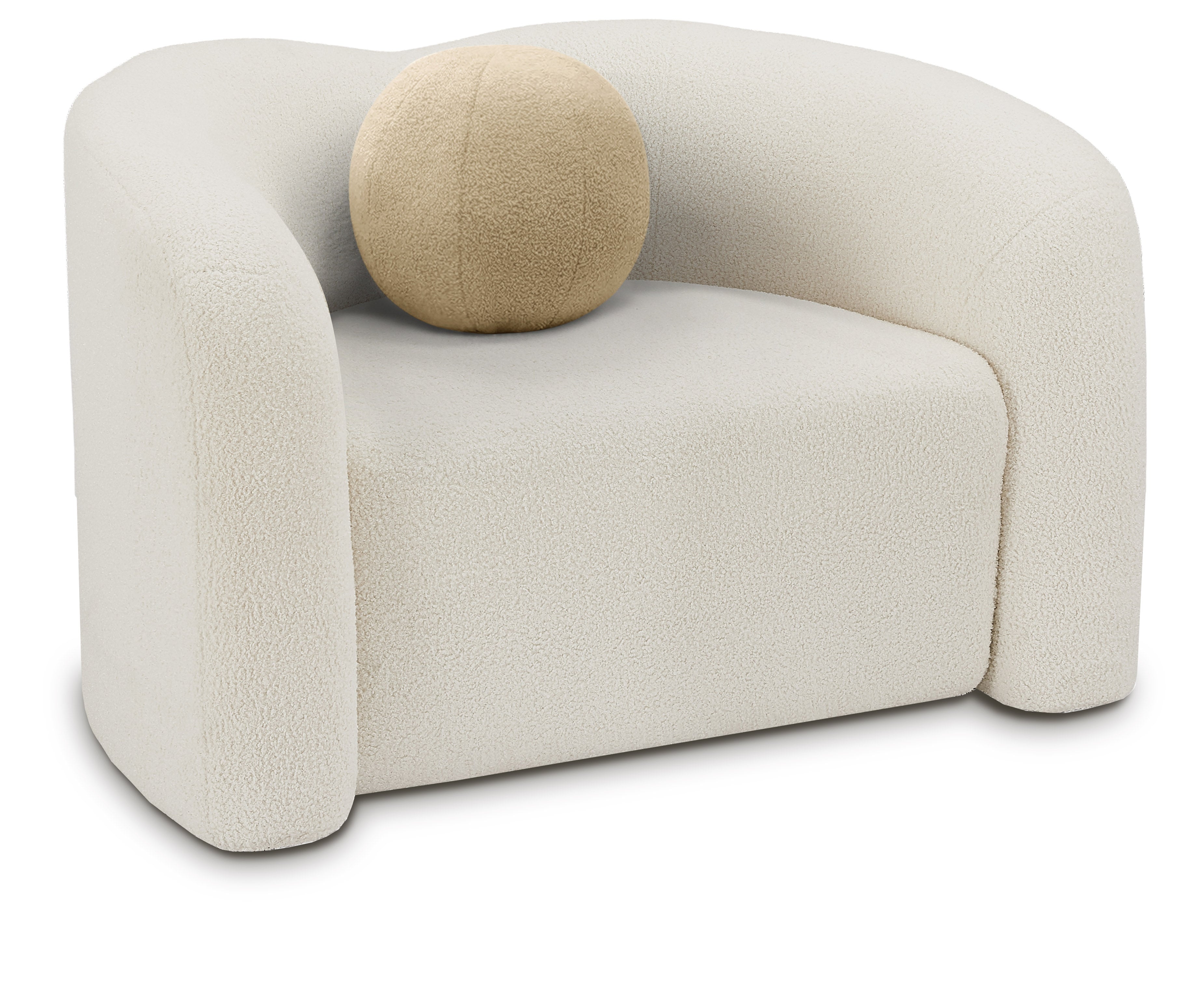 Kali Cream Faux Shearling Teddy Fabric Chair