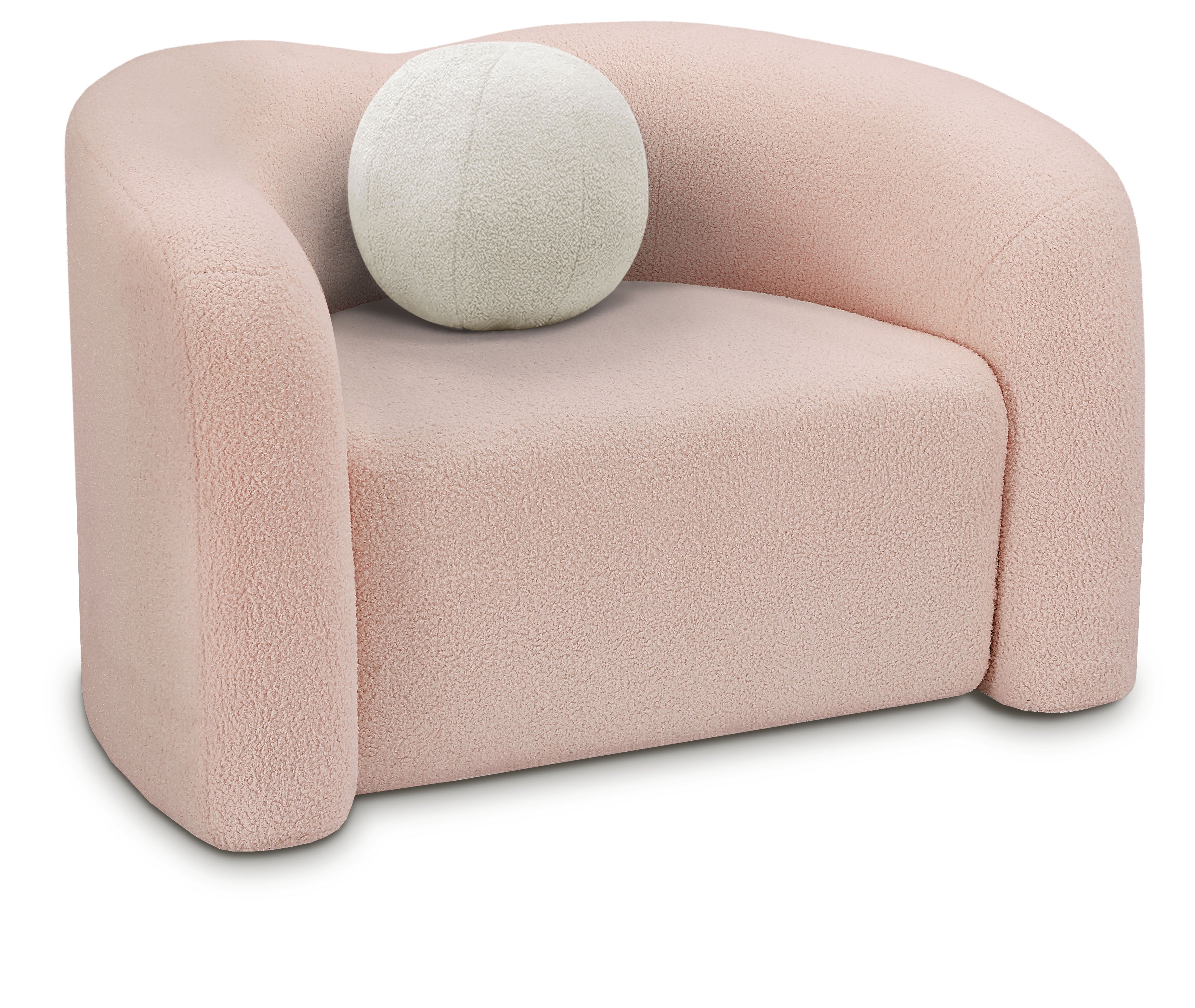 Kali Pink Faux Shearling Teddy Fabric Chair