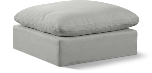 Comfy Grey Linen Textured Fabric Modular Ottoman