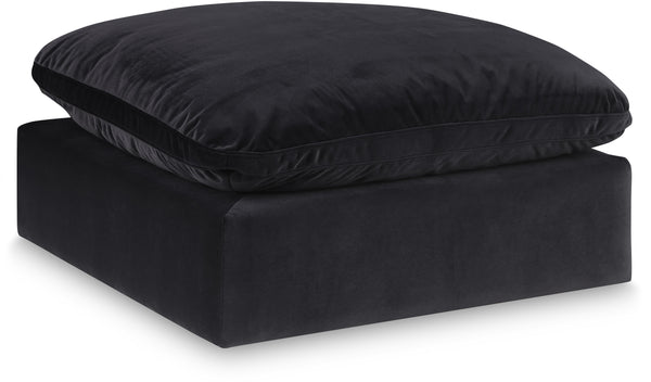 Comfy Black Velvet Modular Ottoman