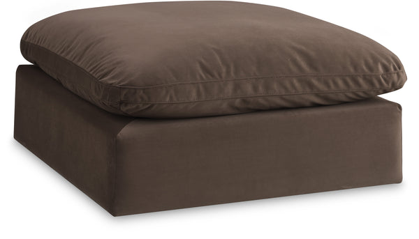 Comfy Brown Velvet Modular Ottoman