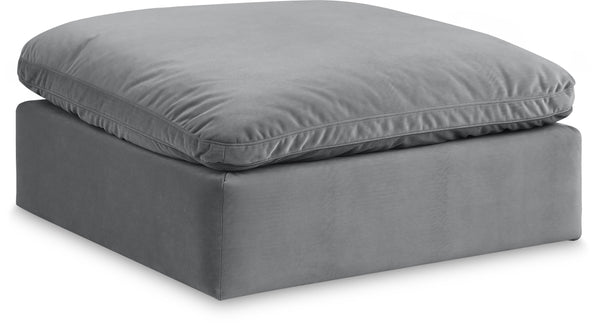 Comfy Grey Velvet Modular Ottoman