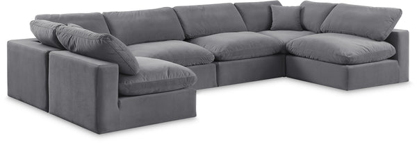 Comfy Grey Velvet Modular Sectional