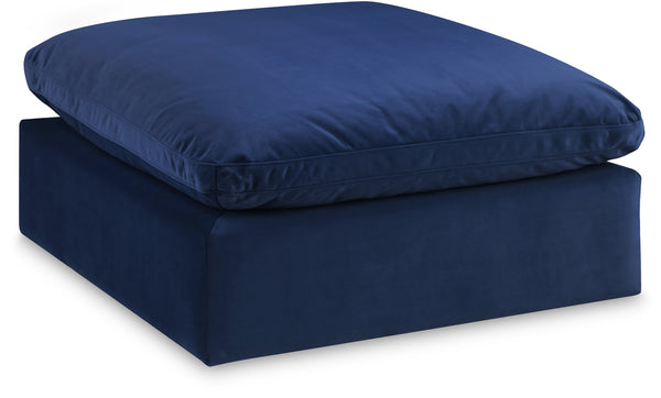 Comfy Navy Velvet Modular Ottoman