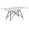 Gabrielle Rectangular Marble Top Dining Table White and Black