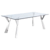 Alaia Rectangular Glass Top Dining Table Clear and Chrome