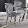 Cheyanne Upholstered Wingback Side Chair with Nailhead Trim Chrome and Grey (Set of 2)