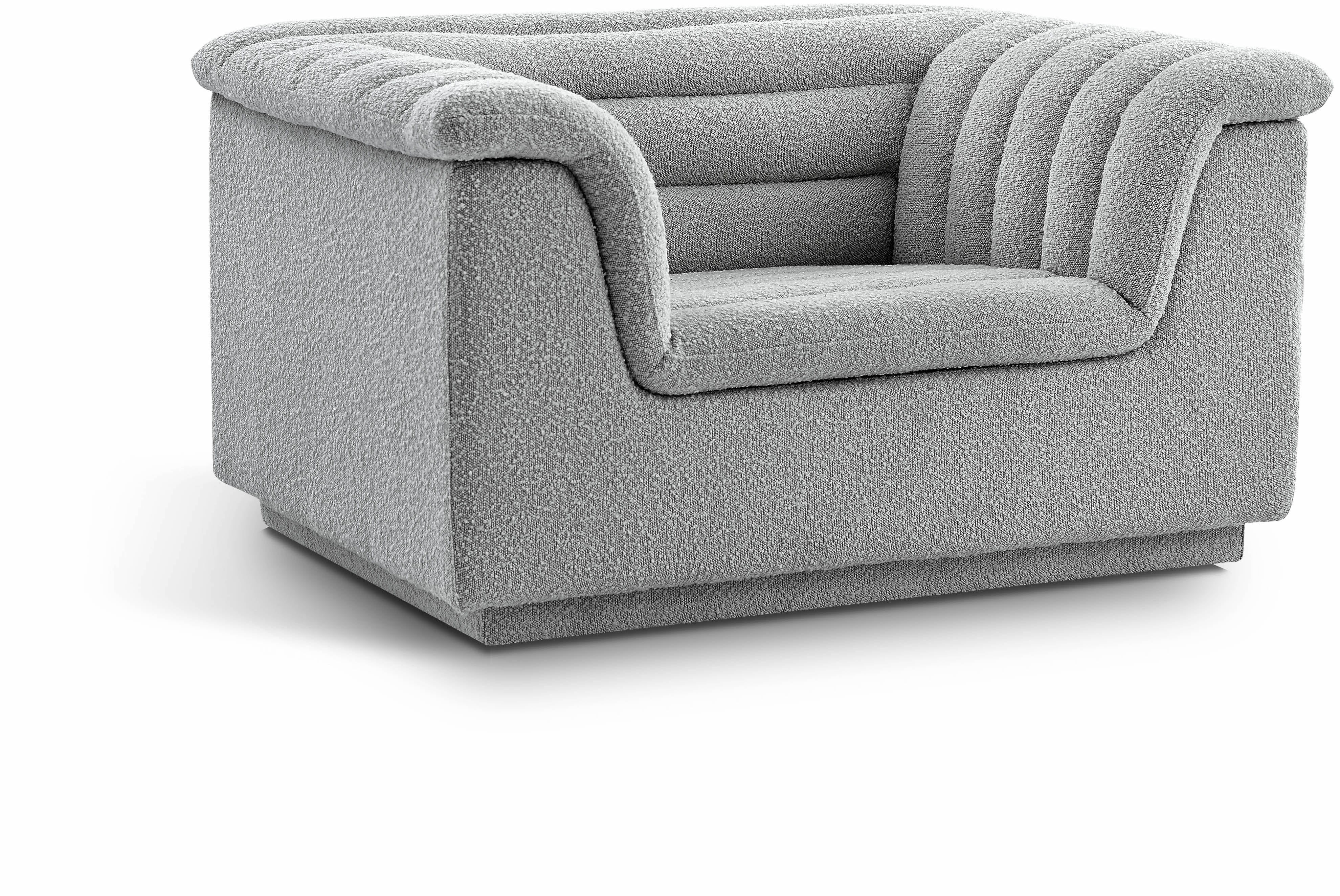 Cascade Grey Boucle Fabric Chair