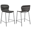 Mckinley Upholstered Counter Height Stools with Footrest (Set of 2) Brown and Sandy Black