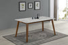 Everett Faux Marble Top Dining Table Natural Walnut and White