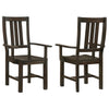 Calandra Slat Back Arm Chairs Vintage Java (Set of 2)