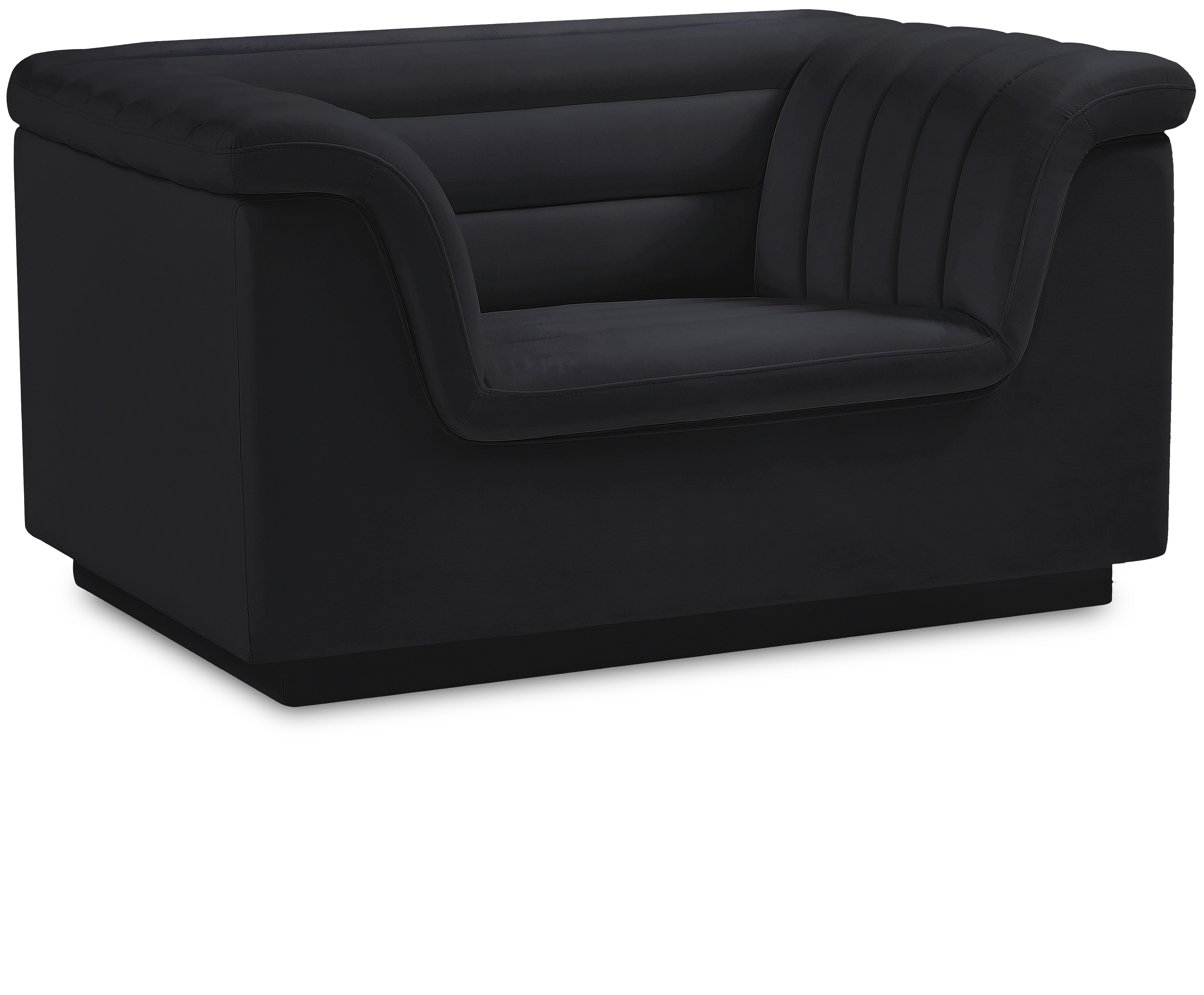 Cascade Black Velvet Fabric Chair