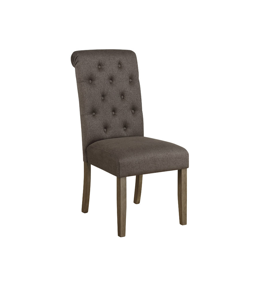 Balboa Tufted Back Side Chairs Rustic Brown and Grey (Set of 2)