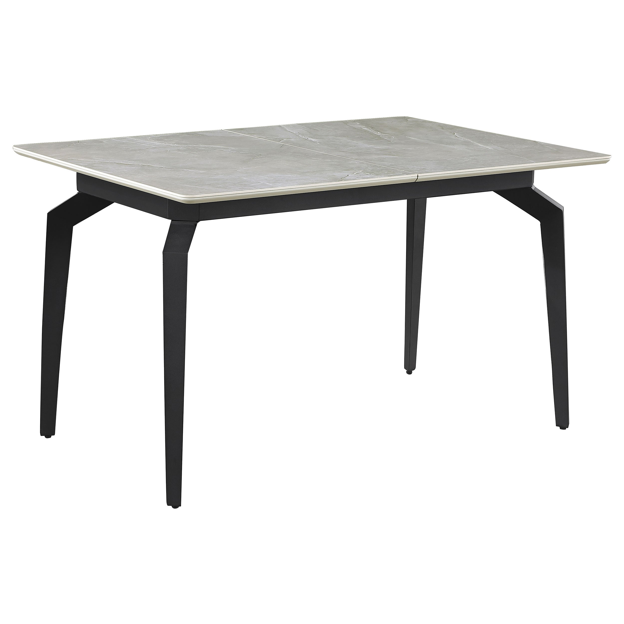 Mina Rectangular Dining Table Grey Ceramic and Sandy Black