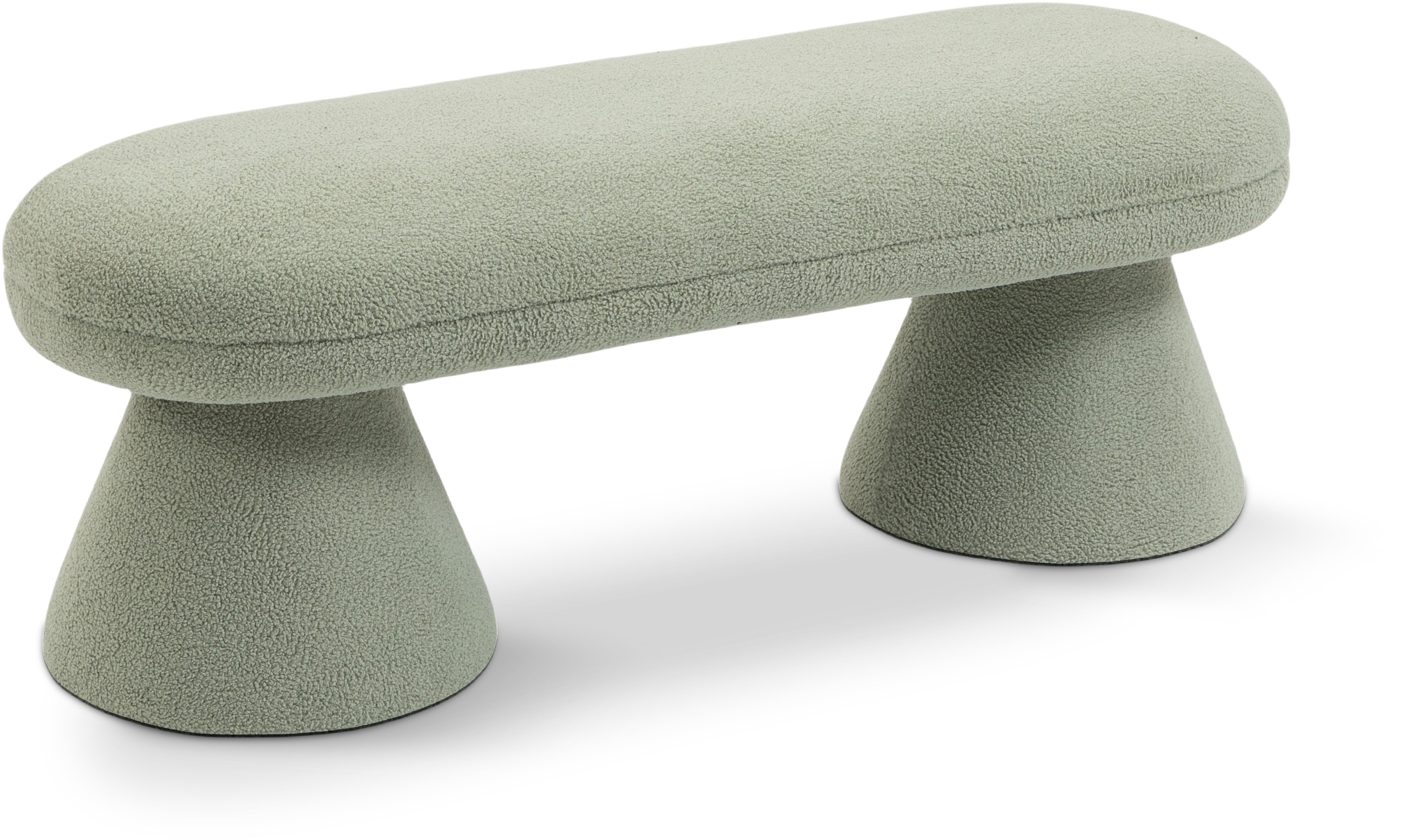 Drum Mint Faux Shearling Teddy Fabric Bench