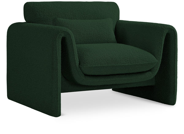 Stylus Green Boucle Fabric Chair